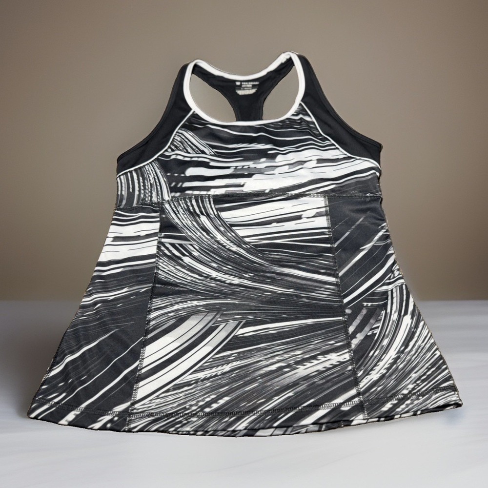 Tex Gear Women Black White Gray Racerback Tank Top Workout Sports Size: Large